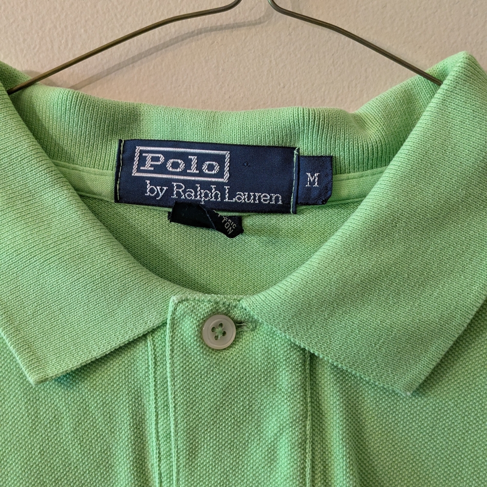 Ralph Lauren Men's Polo Shirt -Pink, Green, Blue With White Stripes Vintage - Picture 2 of 11